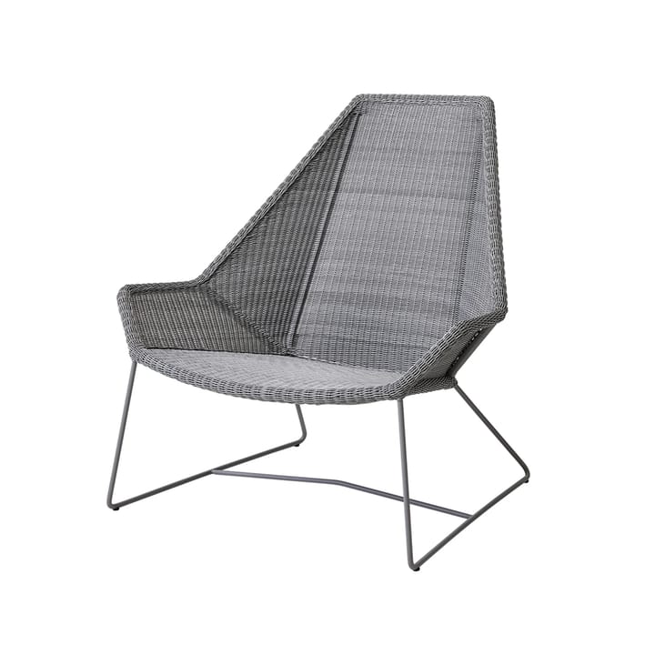 Poltrona lounge Breeze con schienale alto intrecciata - Grigio chiaro - Cane-line