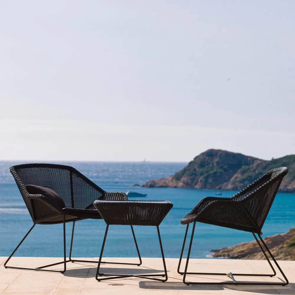 Poltrona lounge Breeze intrecciata, Bianco grigio Cane-line