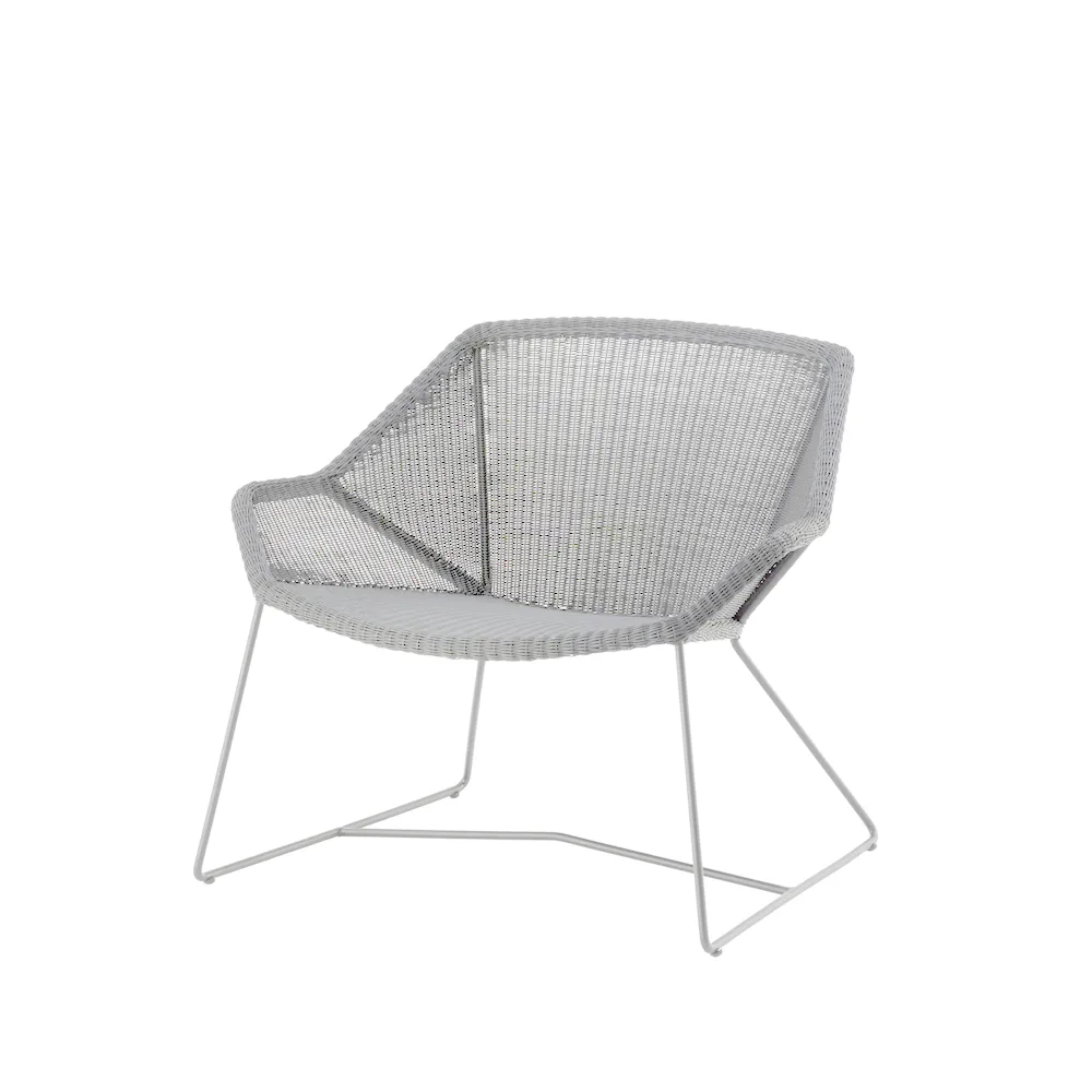 Poltrona lounge Breeze intrecciata, Bianco grigio Cane-line