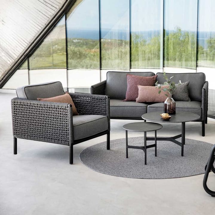 Poltrona lounge Encore, Cane-Line Airtouch grigio lava/grigio scuro, incl. cuscini Cane-line