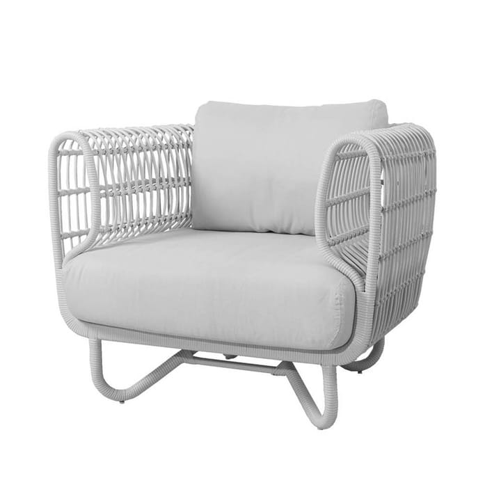 Poltrona lounge Nest intrecciata - Bianco, Cane-Line Natté bianco - Cane-line