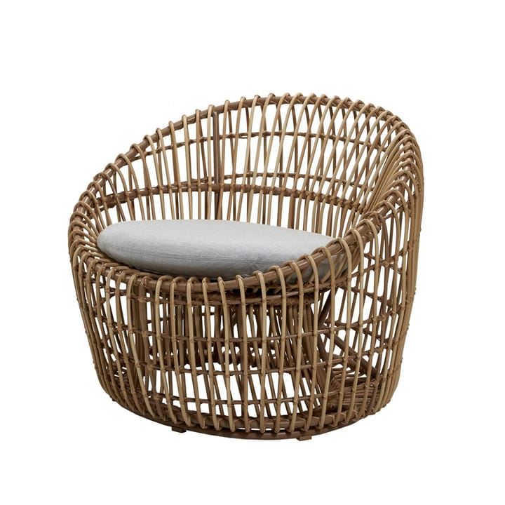 Poltrona Nest Round - Cane-Line Natté grigio chiaro, rattan - Cane-line