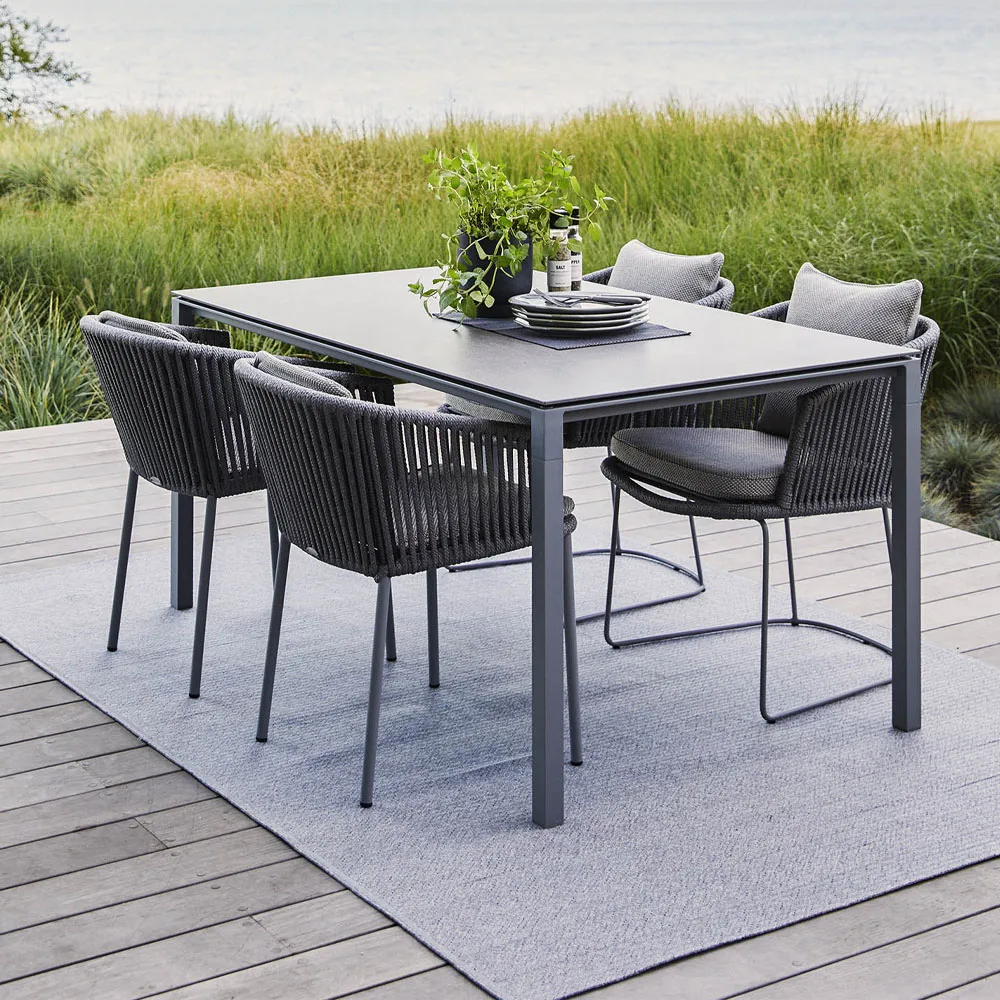 Sedia Impilabile Moments, Grigio scuro, Cane-Line soft rope Cane-line