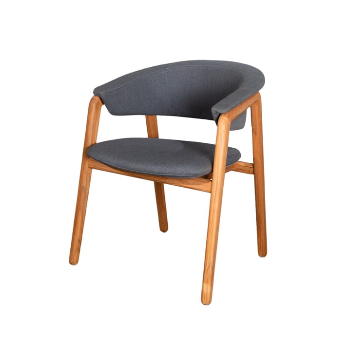 Sedia Luna, Cane-Line airtouch grigio, supporto in teak Cane-line