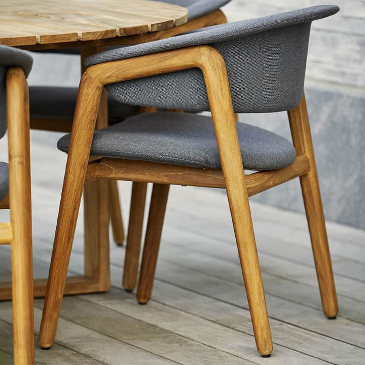 Sedia Luna, Cane-Line airtouch grigio, supporto in teak Cane-line