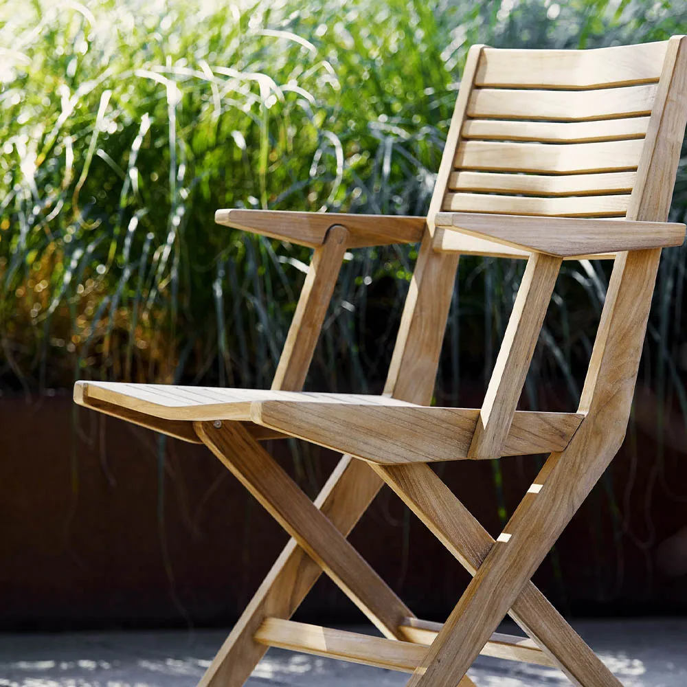 Sedia pieghevole Flip, Teak, con braccioli Cane-line