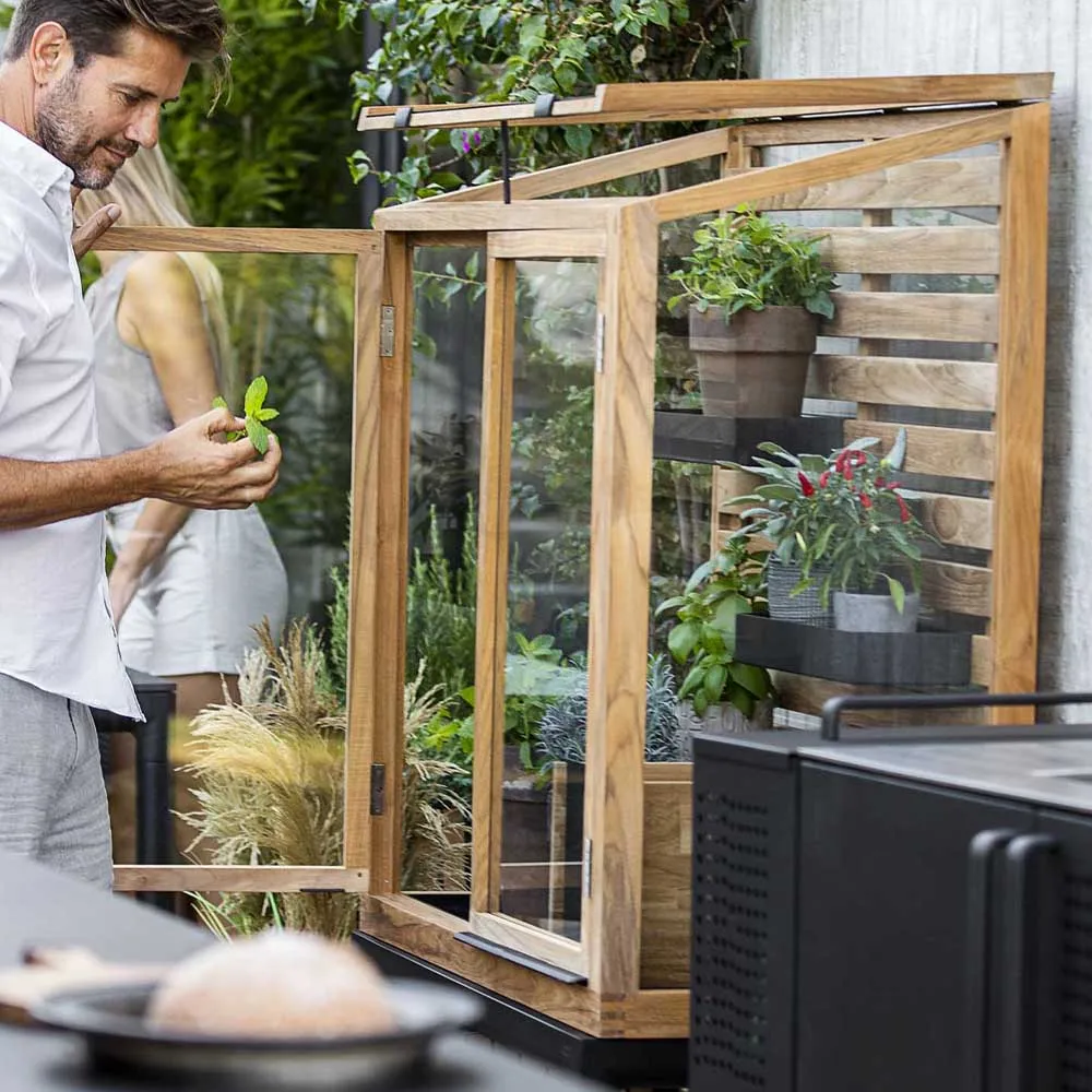 Serra Drop, Supporto in teak-grigio lava Cane-line