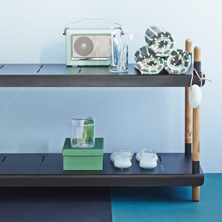 Sistema di scaffalature Frame, Grigio lava, completo, teak Cane-line