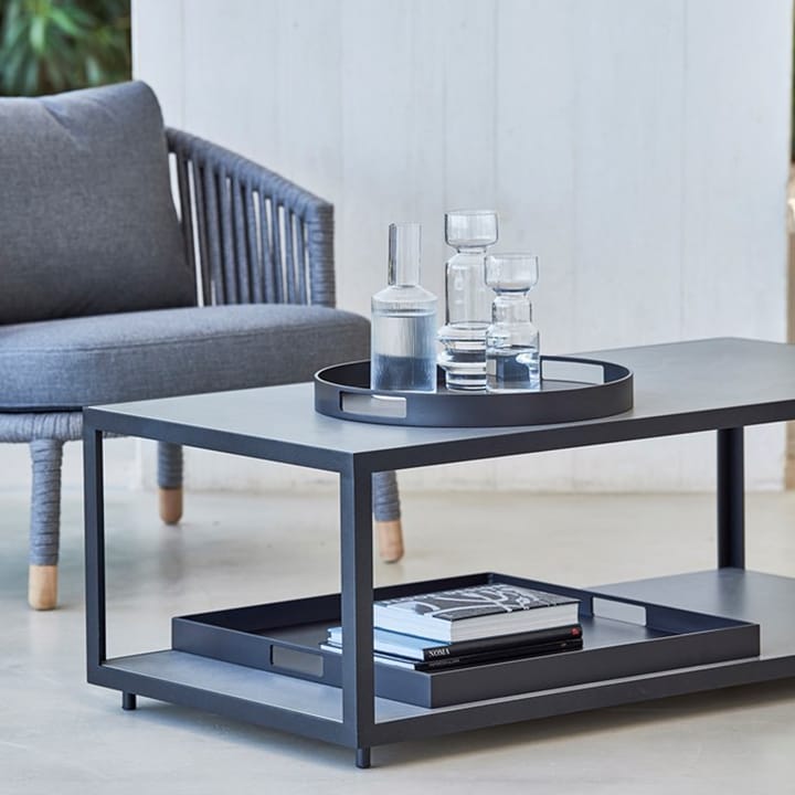 Tavolino da salotto Level in ceramica 62x122 cm - Grigio chiaro-grigio lava - Cane-line