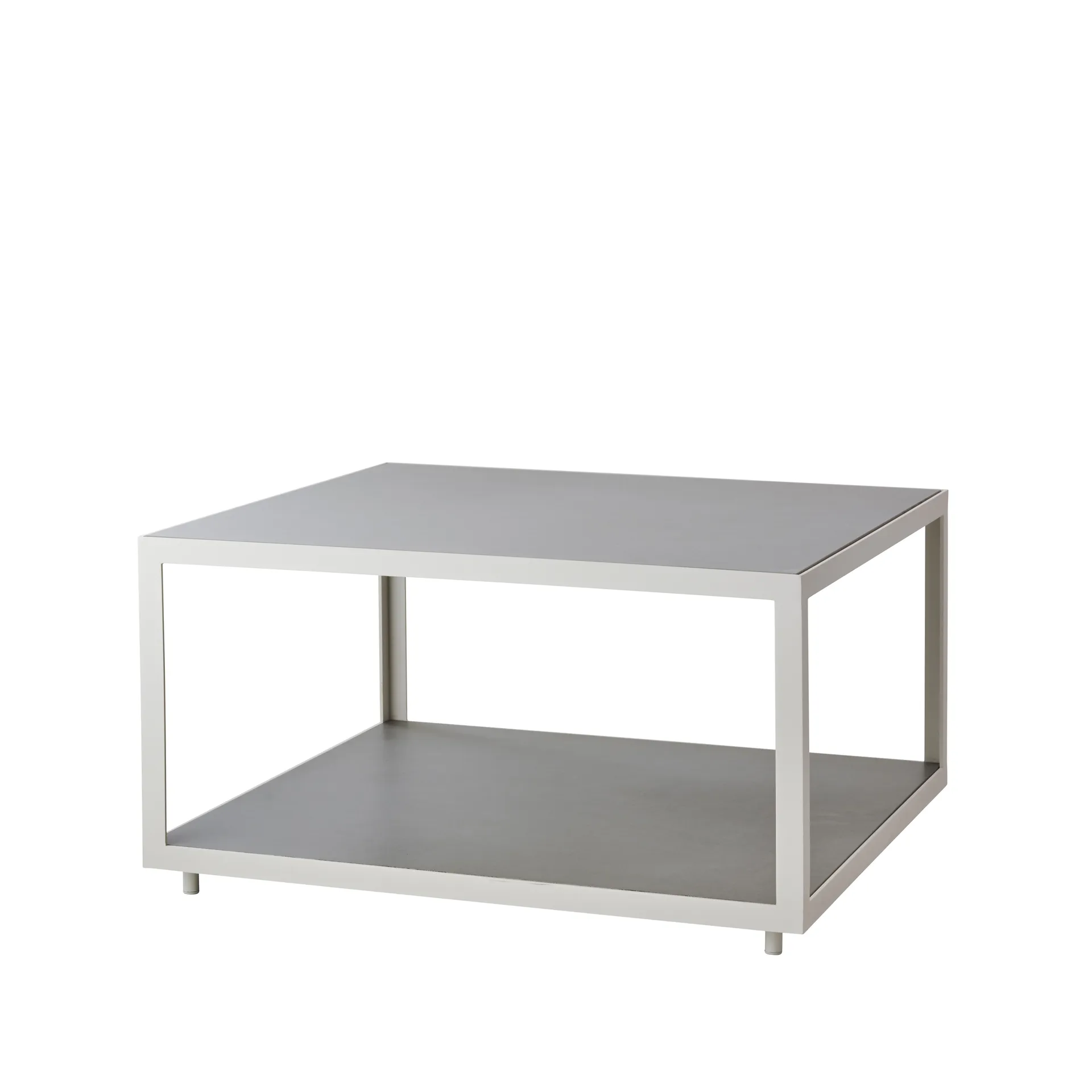Tavolino da salotto Level in ceramica 79x79 cm, Grigio chiaro-bianco Cane-line
