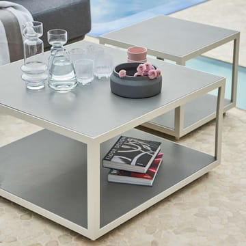 Tavolino da salotto Level in ceramica 79x79 cm - Grigio chiaro-bianco - Cane-line