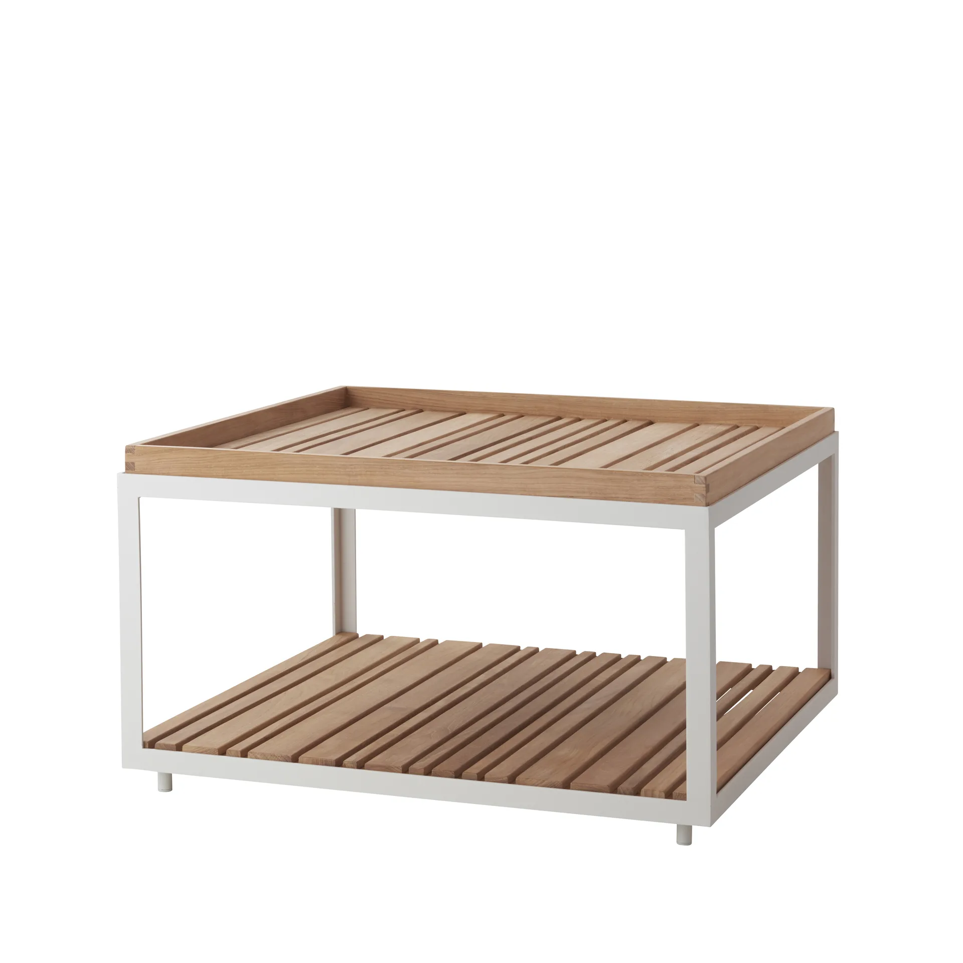 Tavolino da salotto Level in teak 79x79 cm, Bianco Cane-line