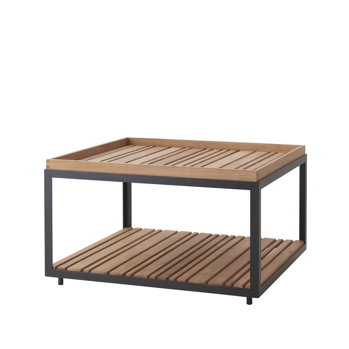 Tavolino da salotto Level in teak 79x79 cm - Grigio lava - Cane-line