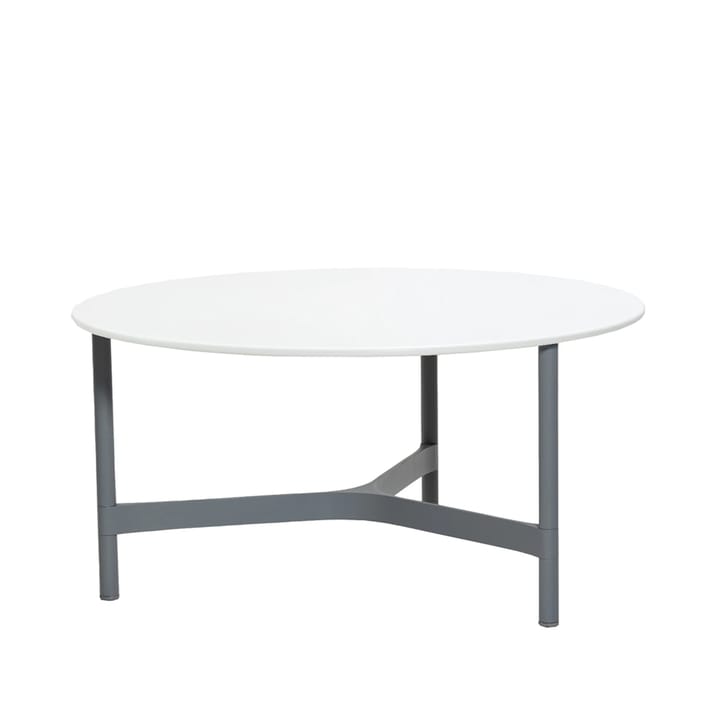 Tavolino da salotto Twist grande Ø90 cm - Bianco-grigio chiaro - Cane-line