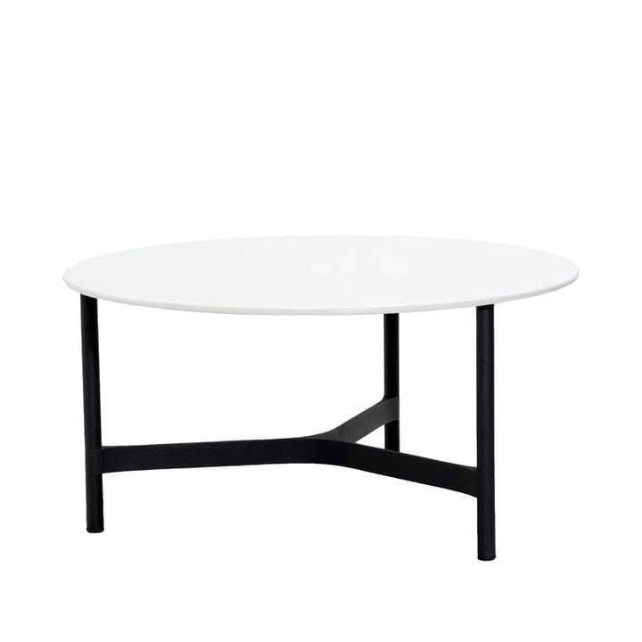 Tavolino da salotto Twist grande Ø90 cm - Bianco-grigio lava - Cane-line