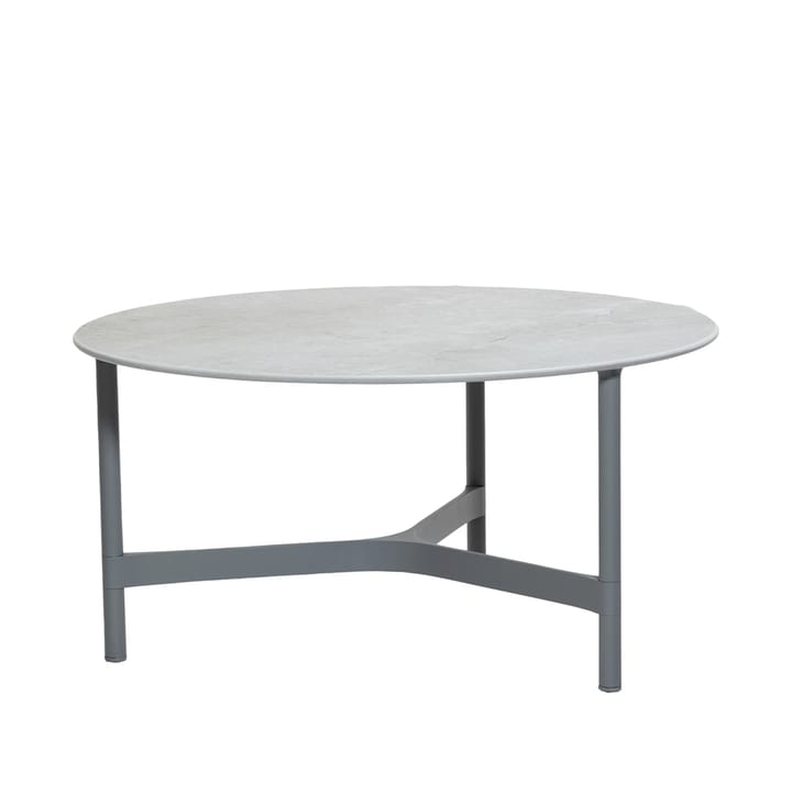 Tavolino da salotto Twist grande Ø90 cm - Grigio fossile - grigio chiaro - Cane-line