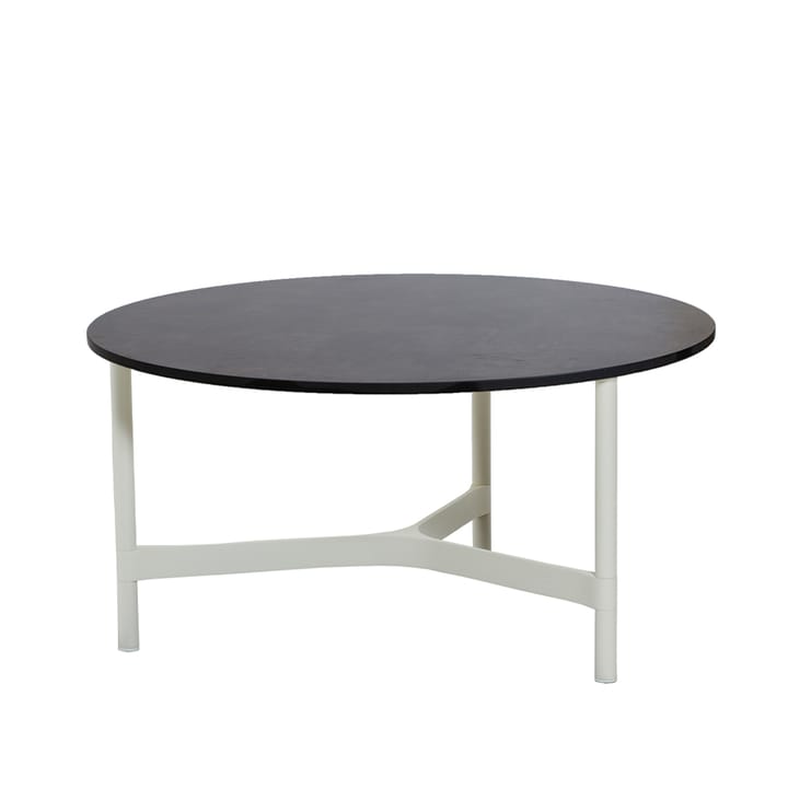 Tavolino da salotto Twist grande Ø90 cm - Grigio scuro-bianco - Cane-line