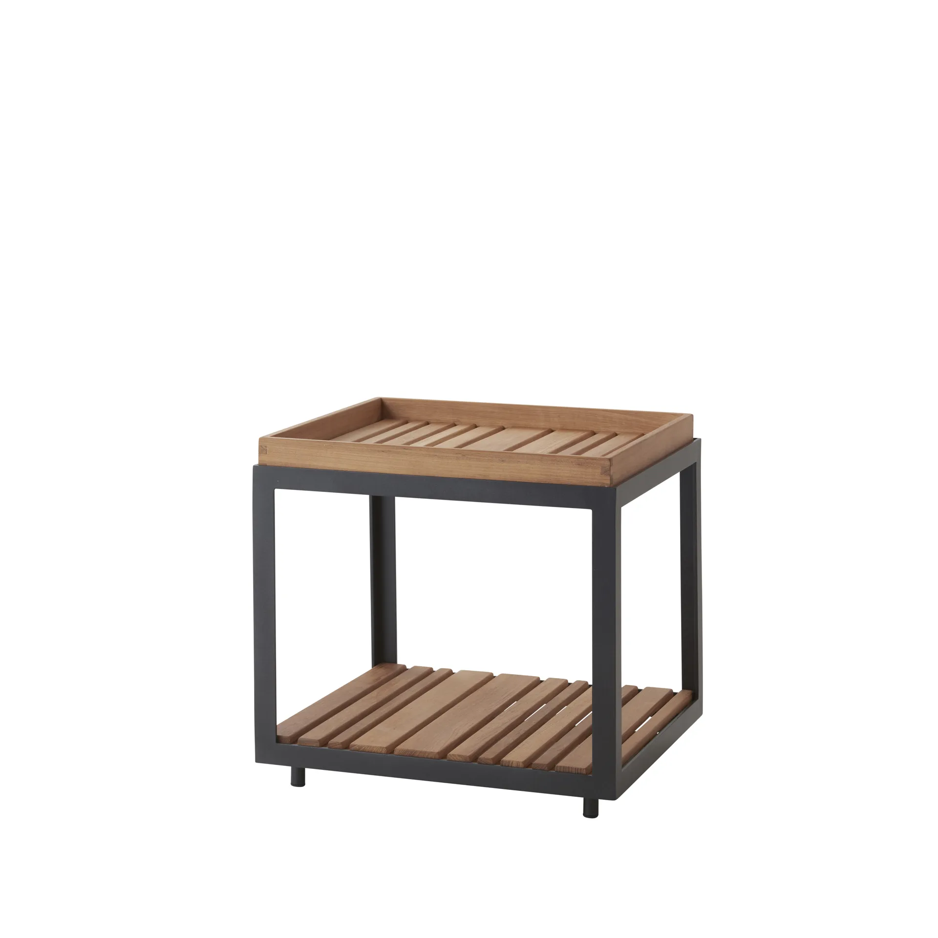 Tavolino Level, Supporto in teak-grigio lava Cane-line