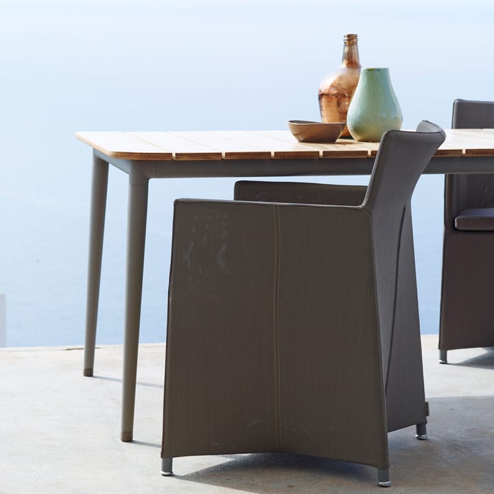 Tavolo da pranzo Core in teak 210x100x74 cm, Cavalletto color talpa Cane-line
