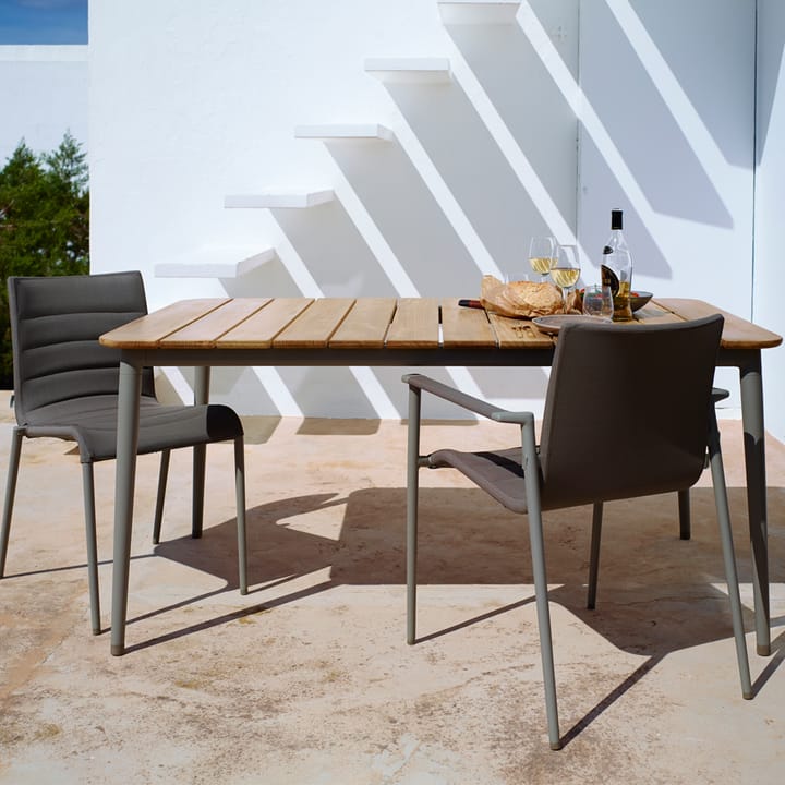 Tavolo da pranzo Core in teak 210x100x74 cm, Cavalletto color talpa Cane-line