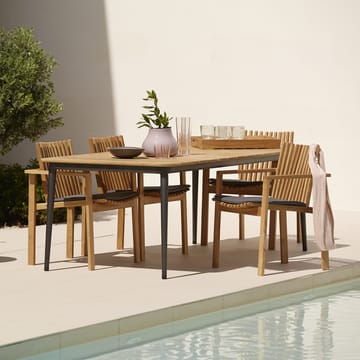 Tavolo da pranzo Core in teak 210x100x74 cm - Cavalletto color talpa - Cane-line