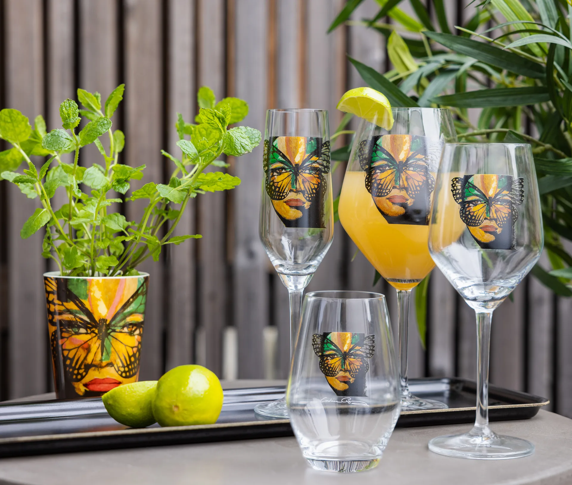 Bicchiere da vino Golden Butterfly 75 cl, Clear Carolina Gynning