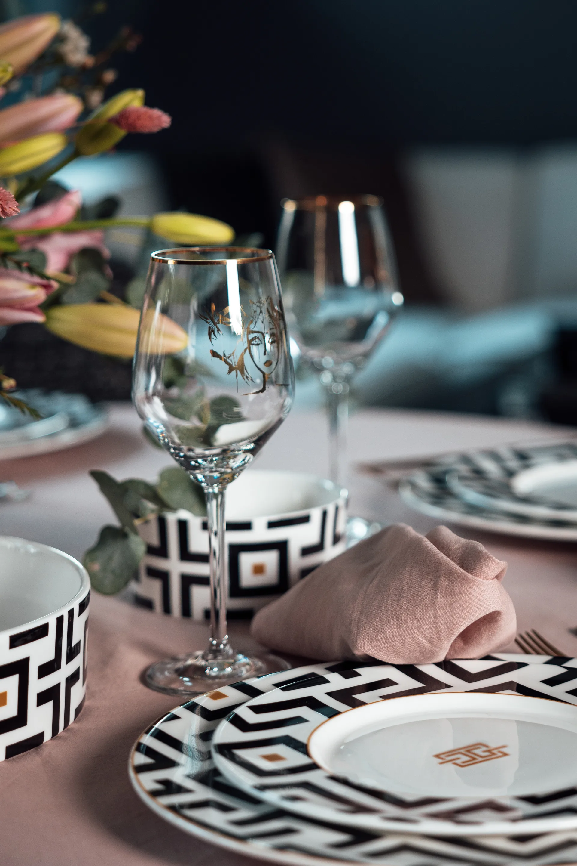 Piatto DECO Ø 22,5 cm, Bianco-nero Carolina Gynning