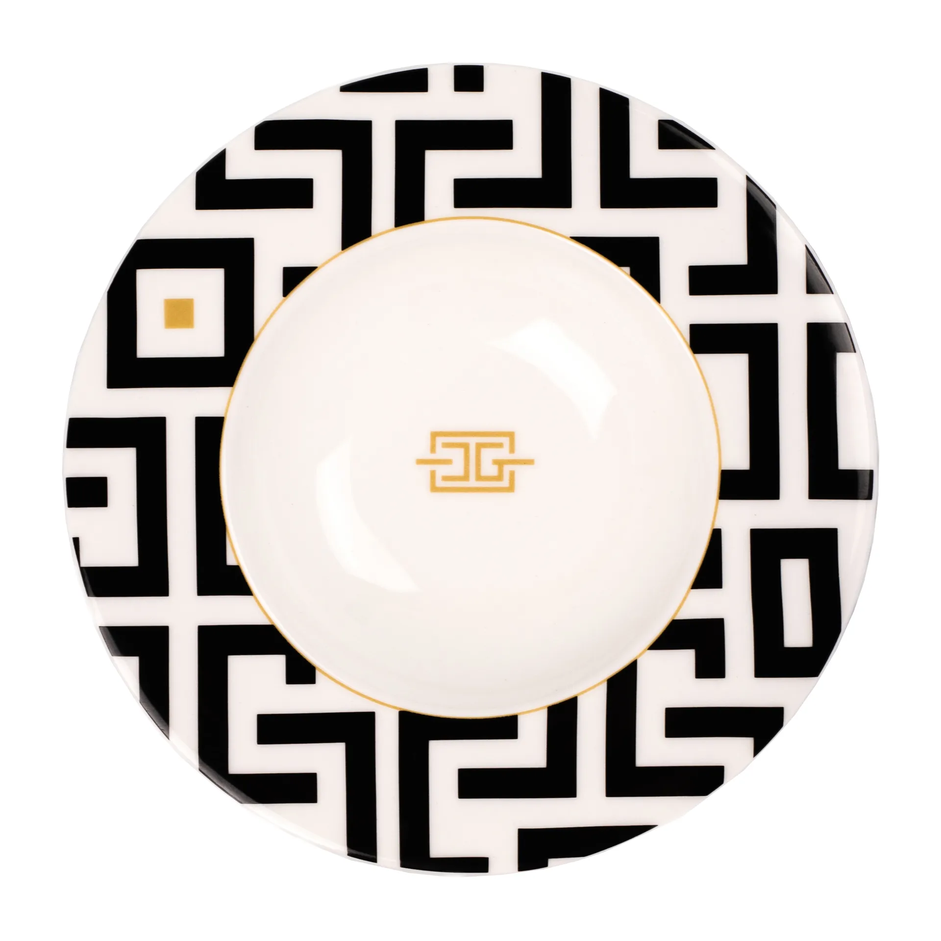 Piatto fondo DECO Ø 24,5 cm, Bianco-nero Carolina Gynning