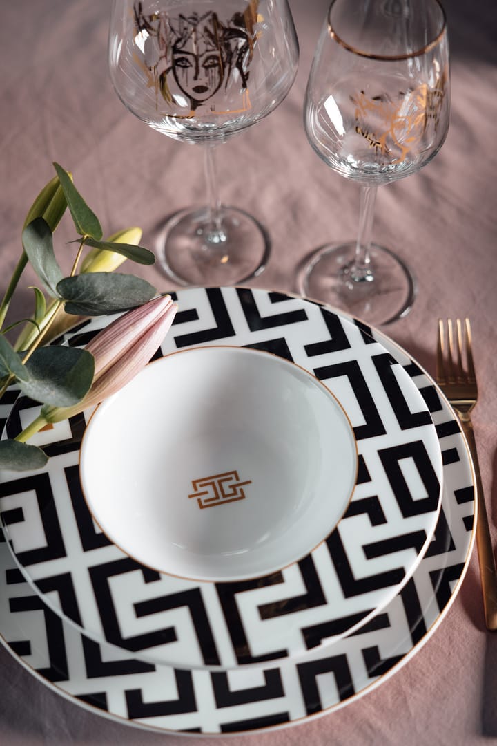 Piatto fondo DECO Ø 29 cm, Bianco-nero Carolina Gynning
