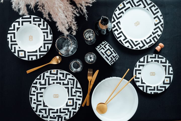 Piatto fondo DECO Ø 29 cm, Bianco-nero Carolina Gynning
