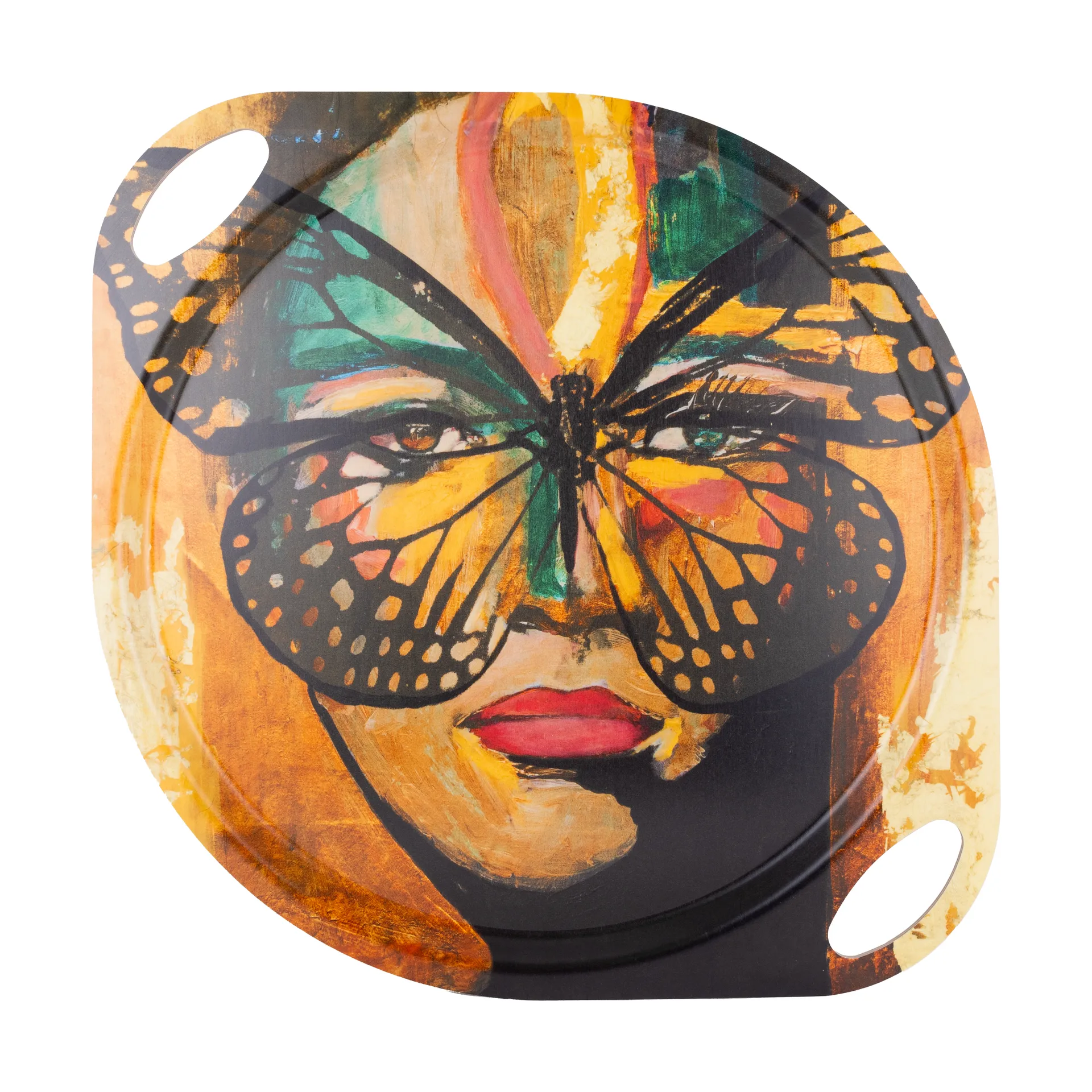 Vassoio con manici Golden Butterfly 38x47 cm, Arancio-nero Carolina Gynning