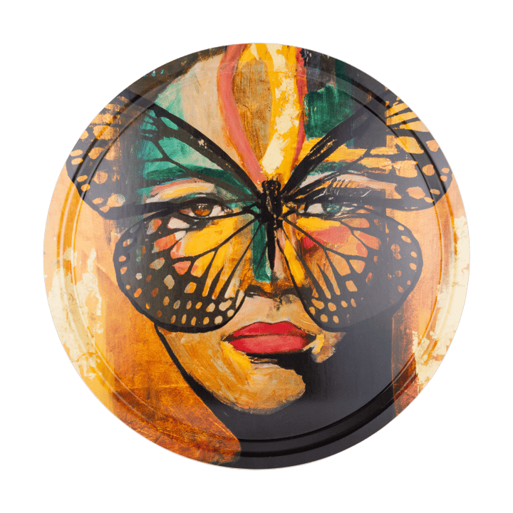 Vassoio Golden Butterfly Ø46 cm - Arancio-nero - Carolina Gynning