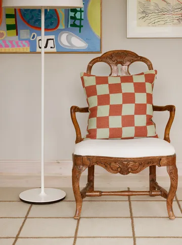 Buffalo Check - Aqua-apricot orange, 50x50 cm - Chhatwal & Jonsson