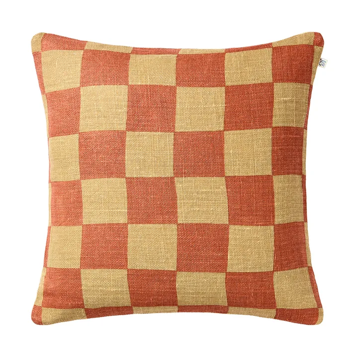 Buffalo Check - Khaki-apricot orange, 50x50 cm - Chhatwal & Jonsson