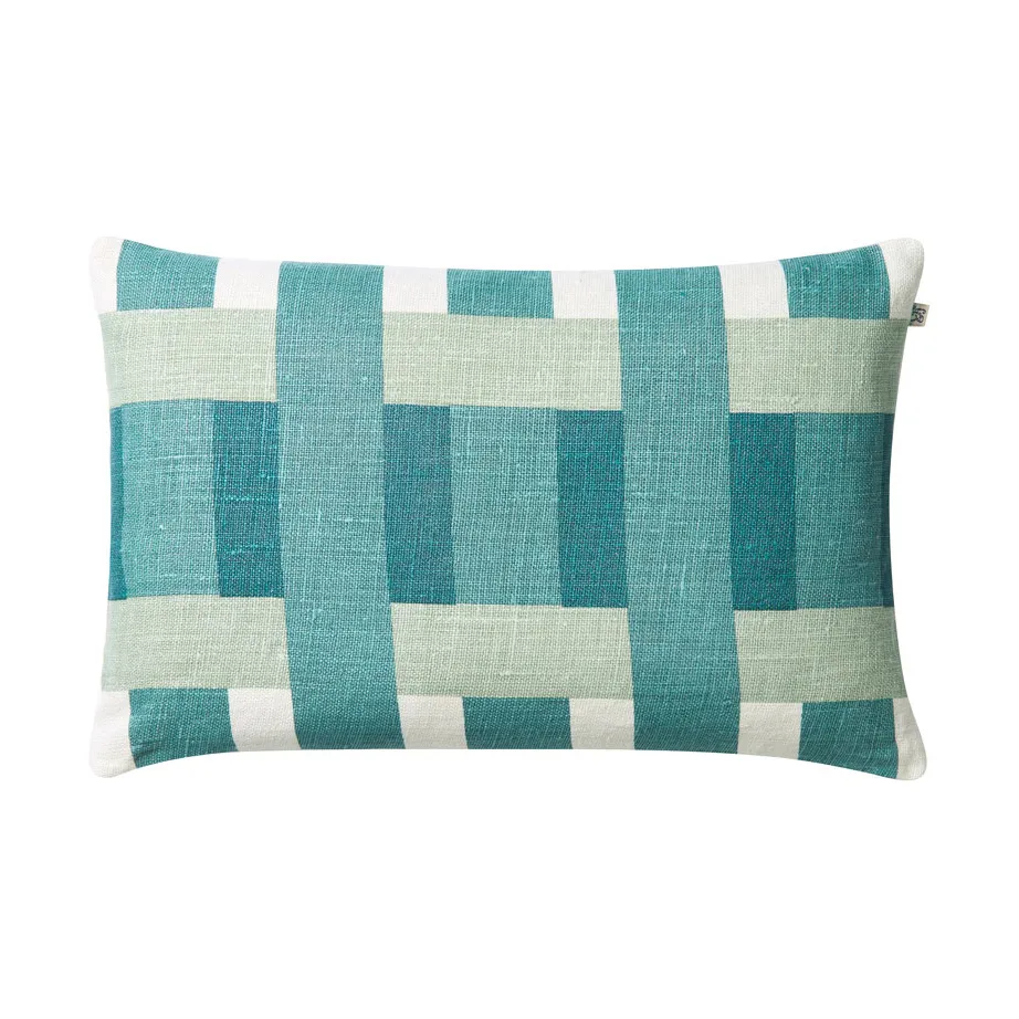Copriscuscino Benaras, Heaven blue-aqua-palace blue, 40x60 cm Chhatwal & Jonsson