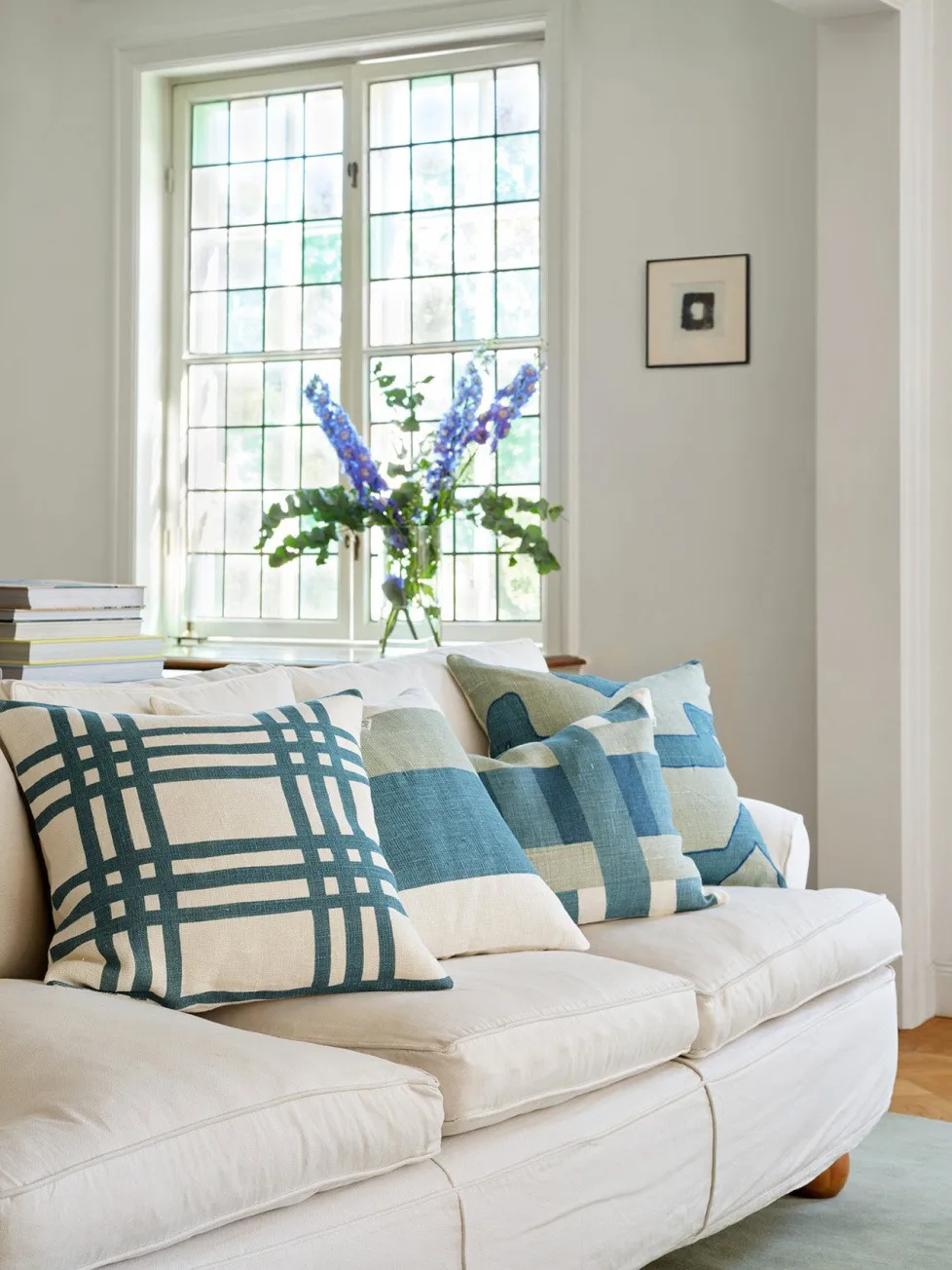 Copriscuscino Benaras, Heaven blue-aqua-palace blue, 40x60 cm Chhatwal & Jonsson