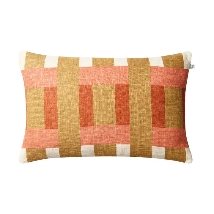 Copriscuscino Benaras - Khaki-rose-apricot orange, 40x60 cm - Chhatwal & Jonsson