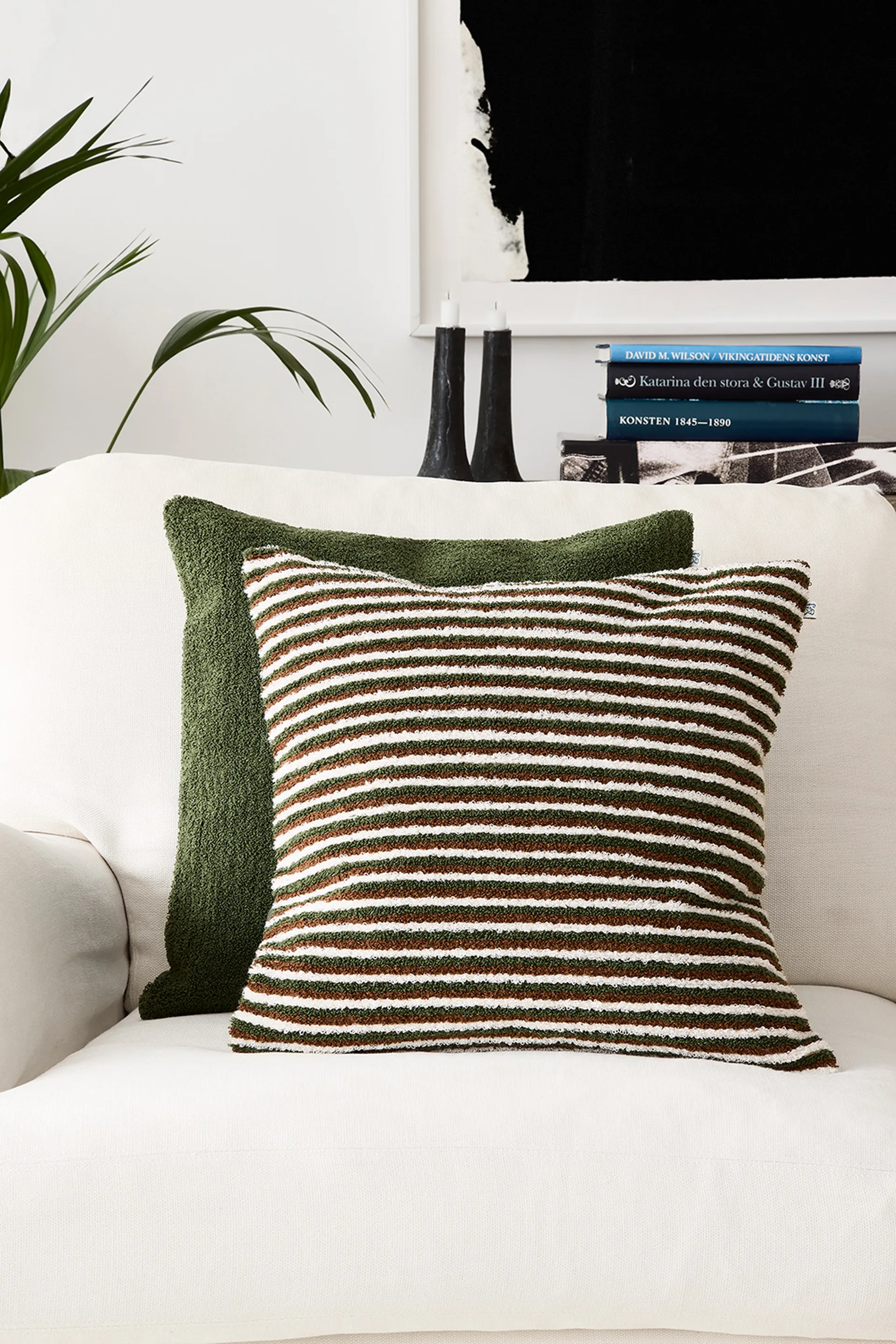 Federa Raipur, 50x50 cm, Cognac, verde cactus, bianco sporco Chhatwal & Jonsson