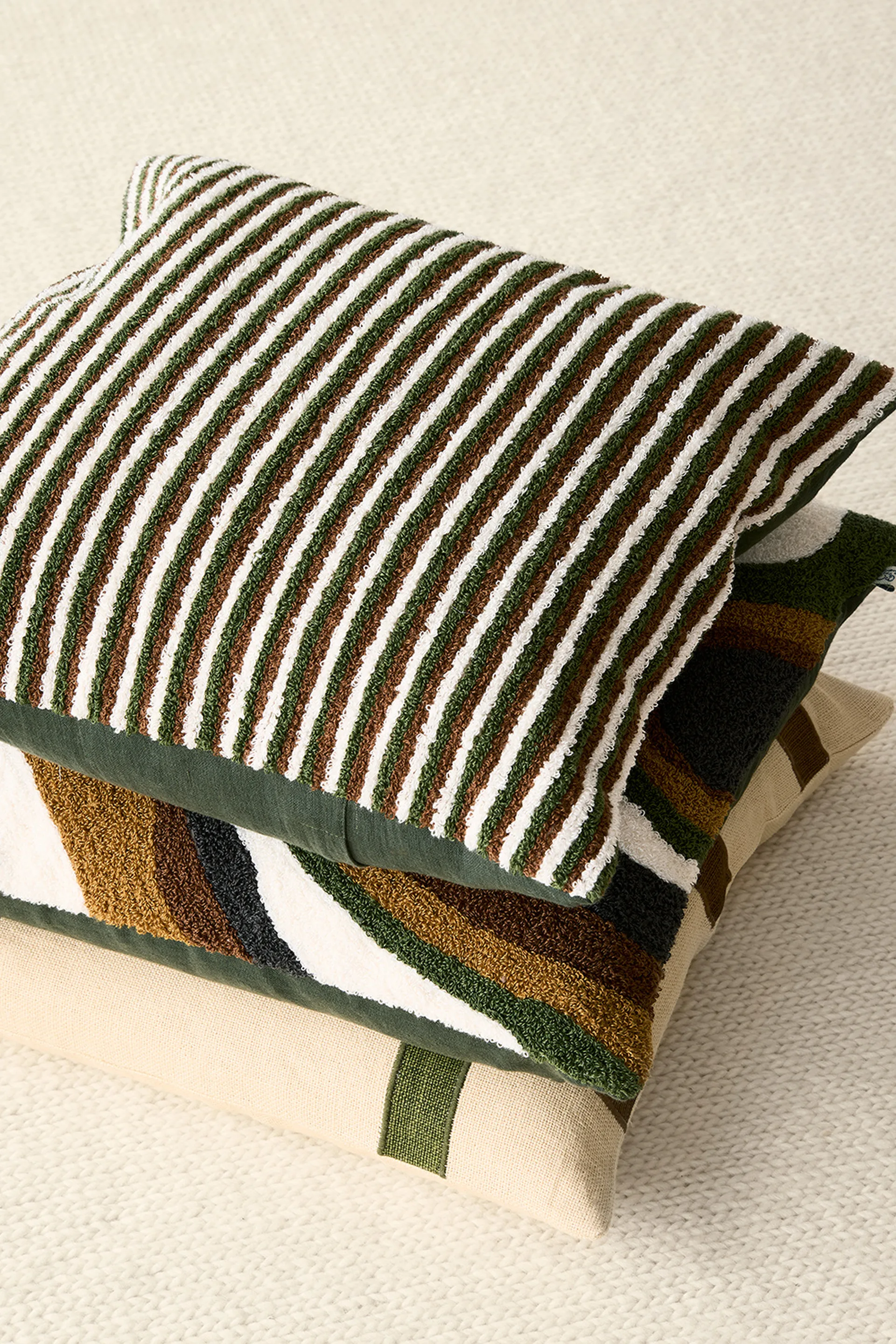 Federa Raipur, 50x50 cm, Cognac, verde cactus, bianco sporco Chhatwal & Jonsson