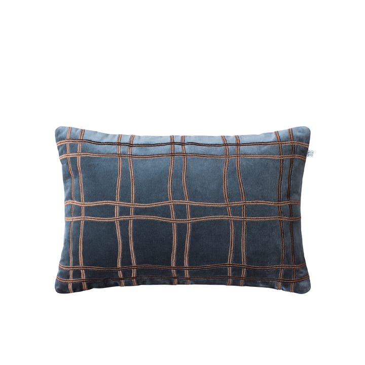 Federa Tattersall - Sea blue/cognac, 60x40 cm - Chhatwal & Jonsson