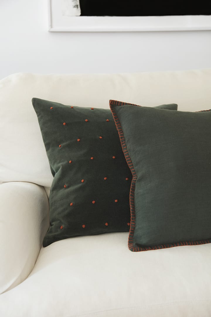 Fodera cuscino Roma 50x50 cm, Forest green-terracotta Chhatwal & Jonsson