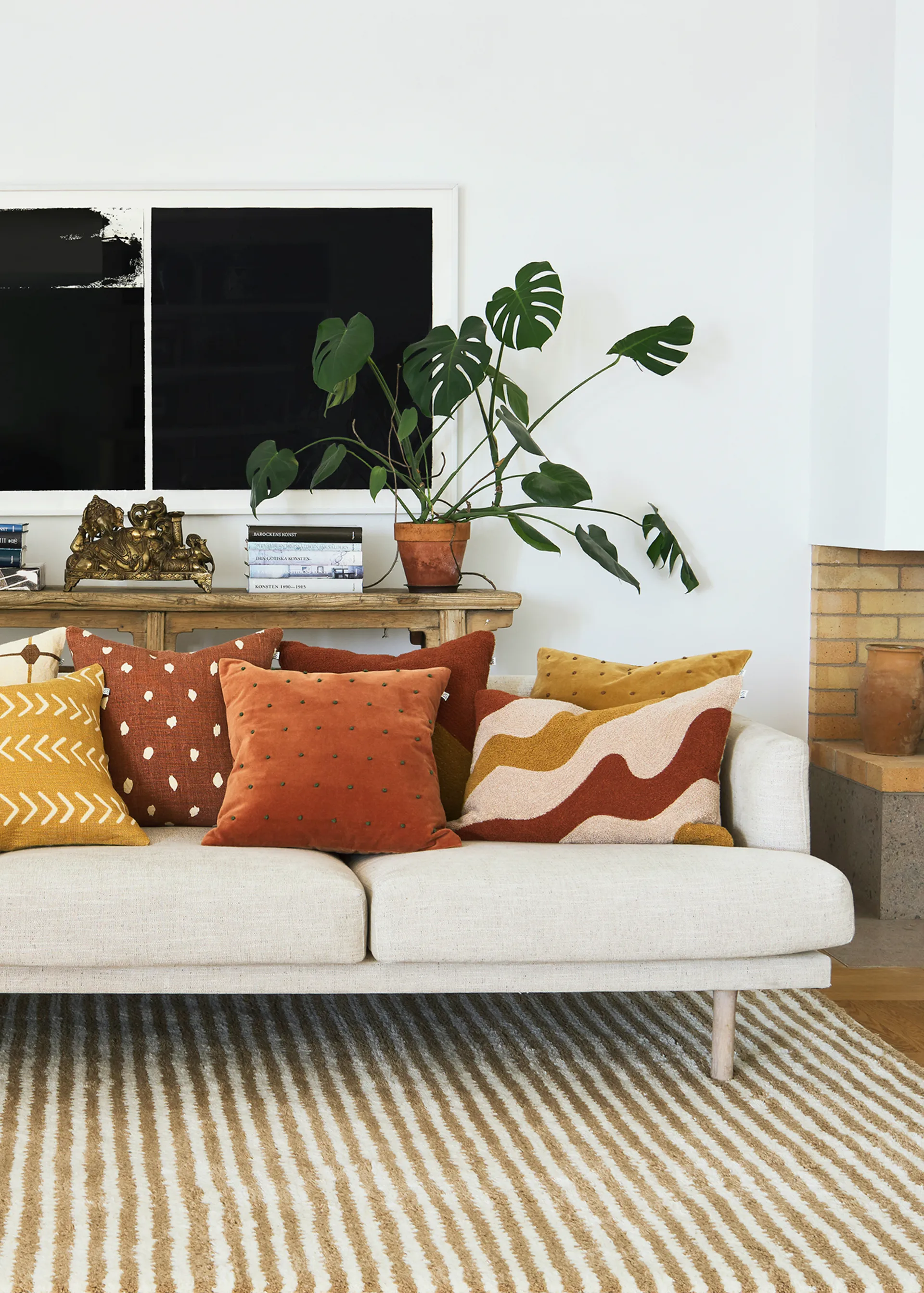 Fodera cuscino Roma 50x50 cm, Masala yellow-cognac Chhatwal & Jonsson