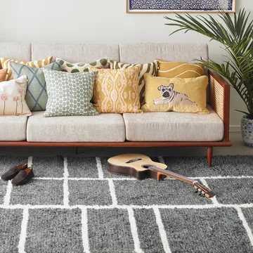 Tappeto in lana Sita 180x270 cm - grigio melange-bianco - Chhatwal & Jonsson