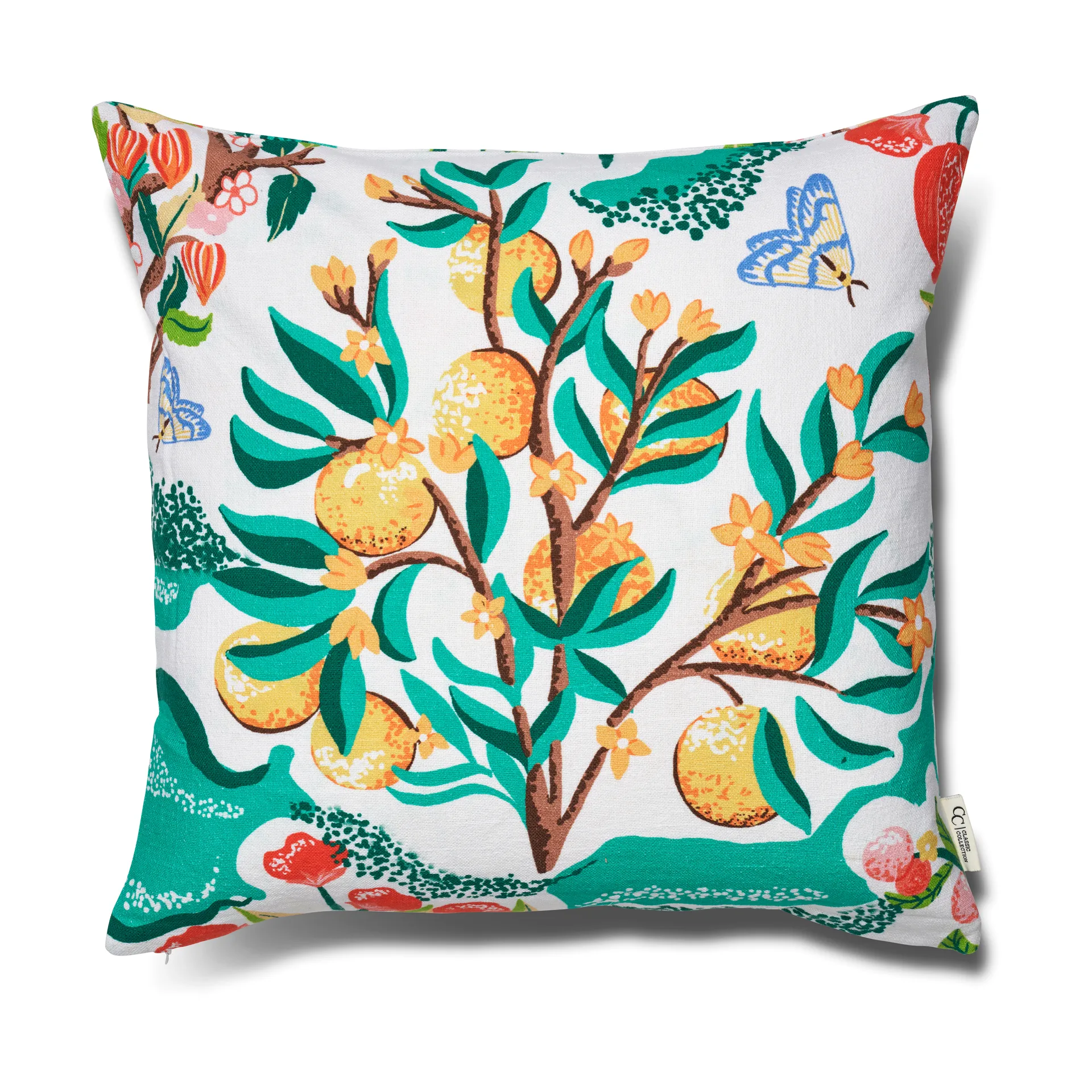 Botanical Orange Copricuscino 50x50 cm, Bianco Classic Collection