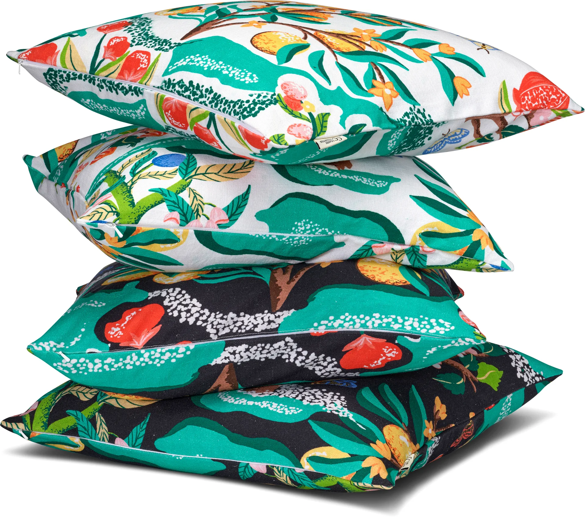 Botanical Orange Copricuscino 50x50 cm, Bianco Classic Collection