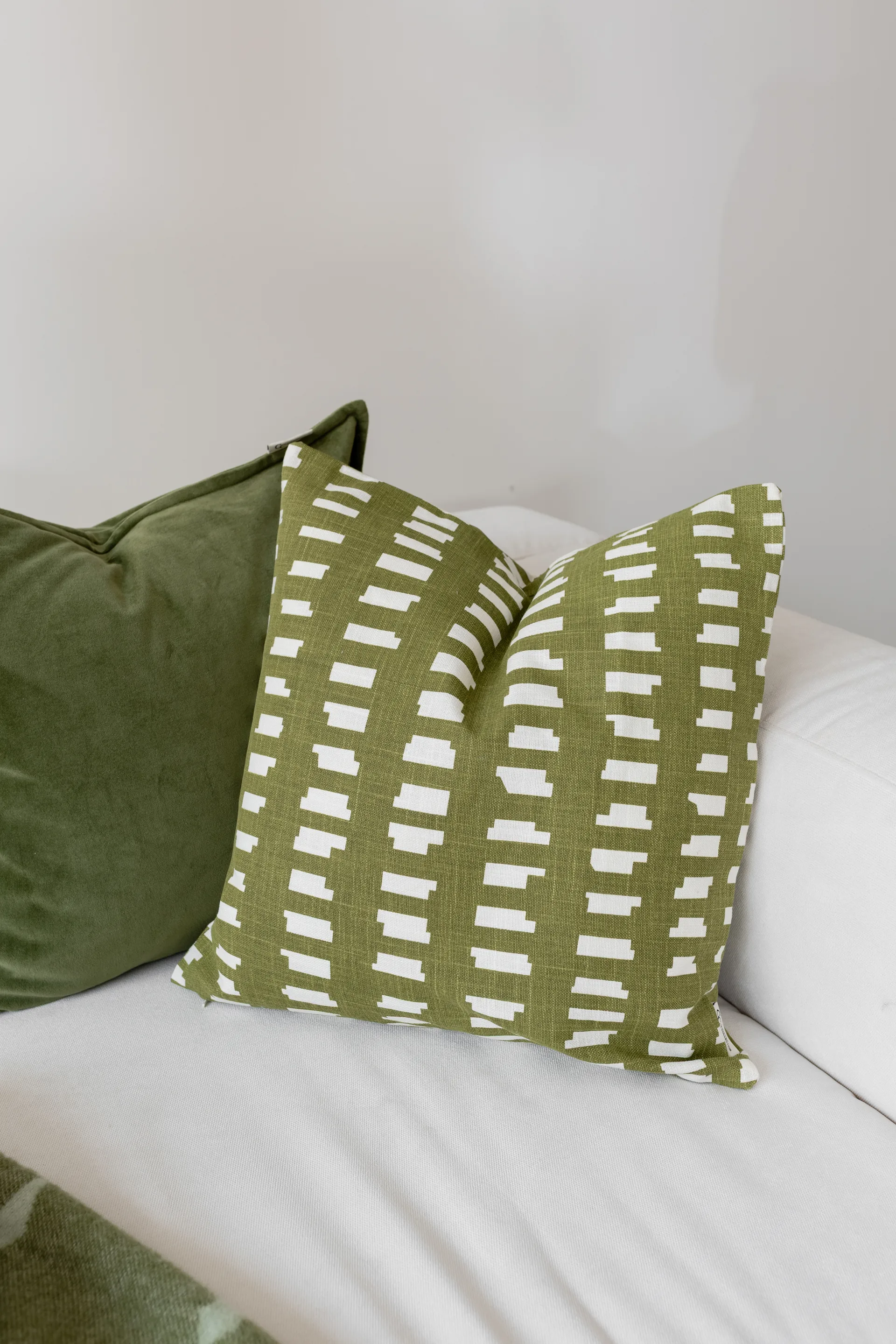 Fodera per cuscino Ikat Block 50x50 cm, Verde Classic Collection