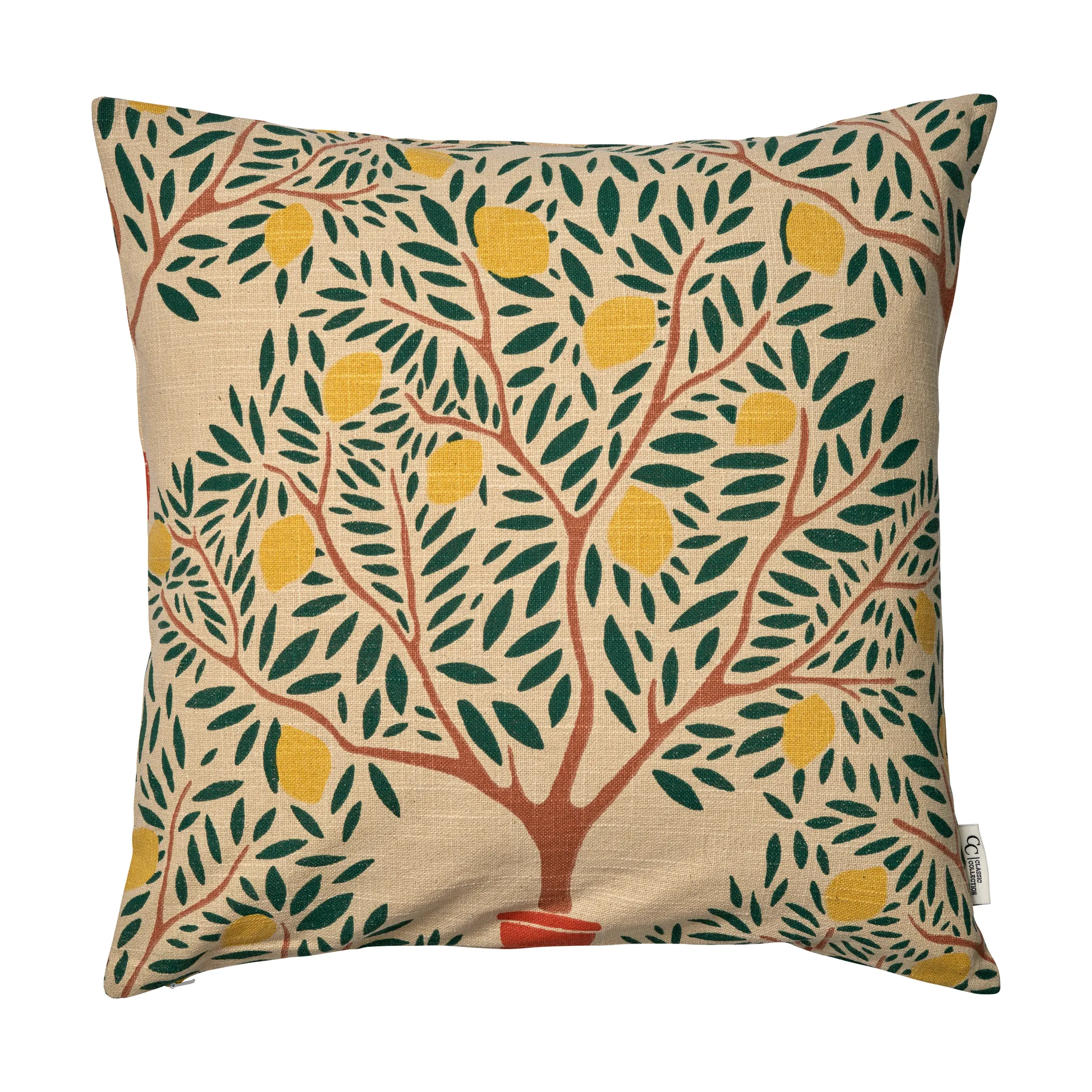 Fodera per cuscino Lemon garden 50x50 cm, Verde scuro Classic Collection
