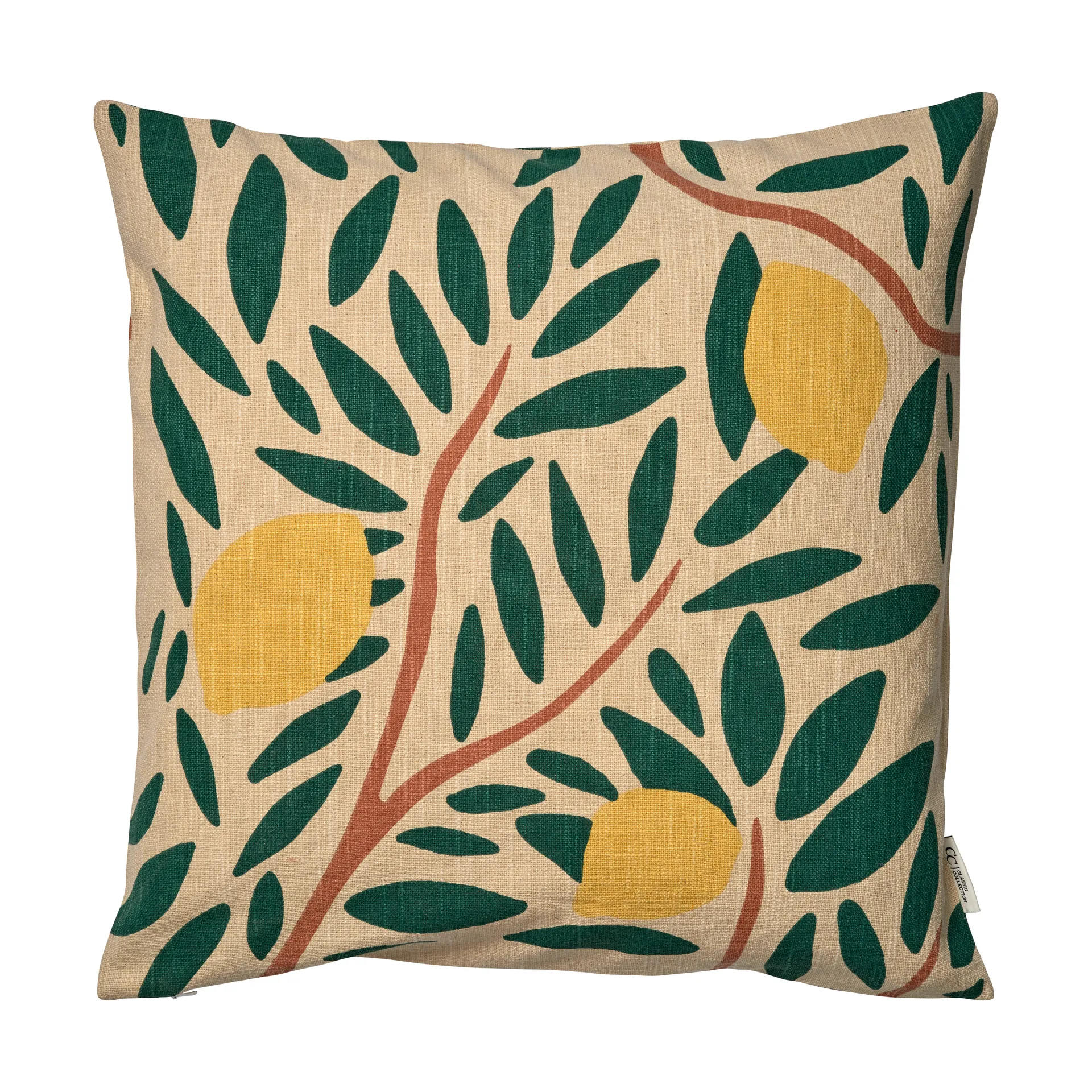 Fodera per cuscino Sunny citrus 50x50 cm, Verde scuro Classic Collection