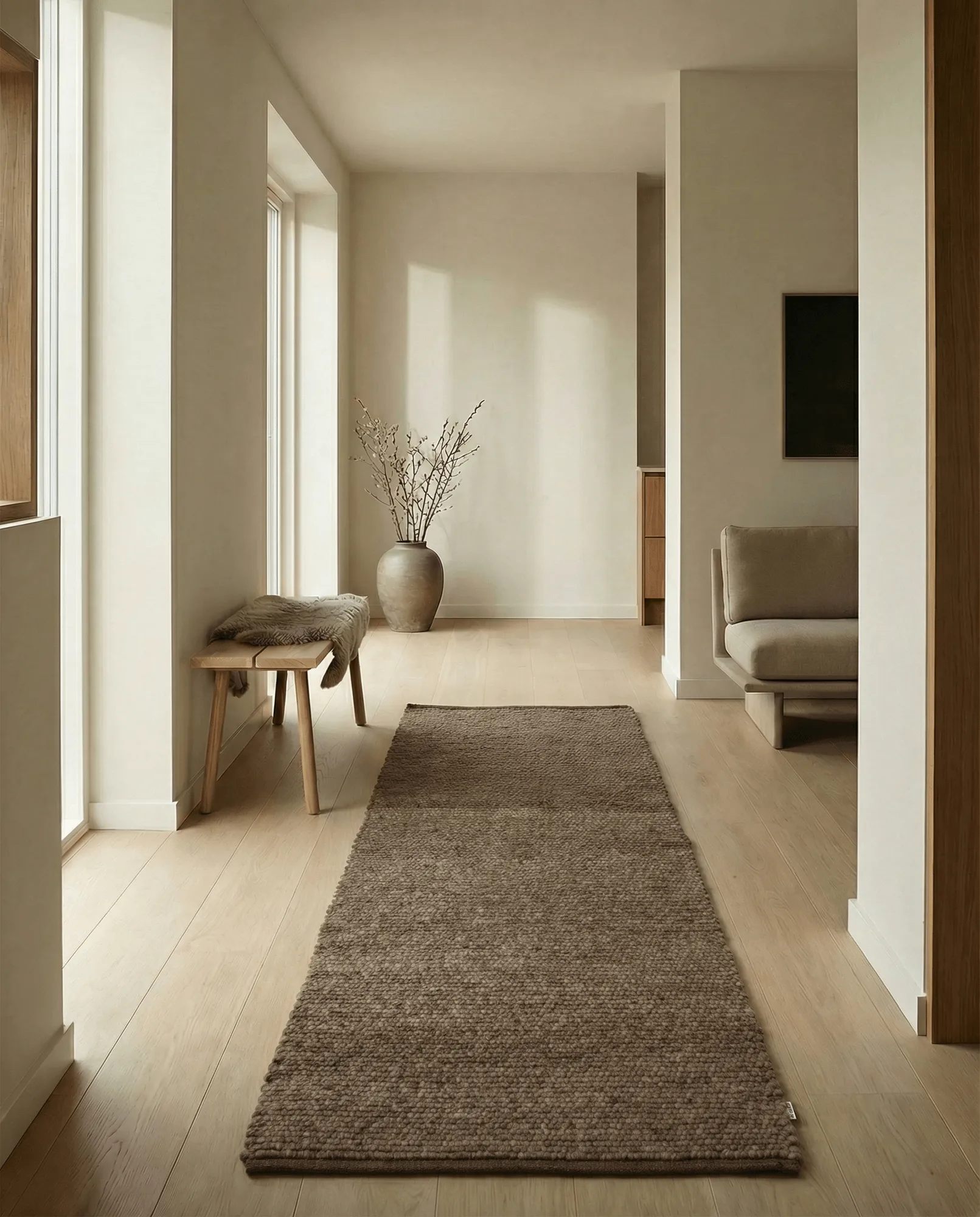 Passatoia Merino, Marrone, 80x200 cm Classic Collection