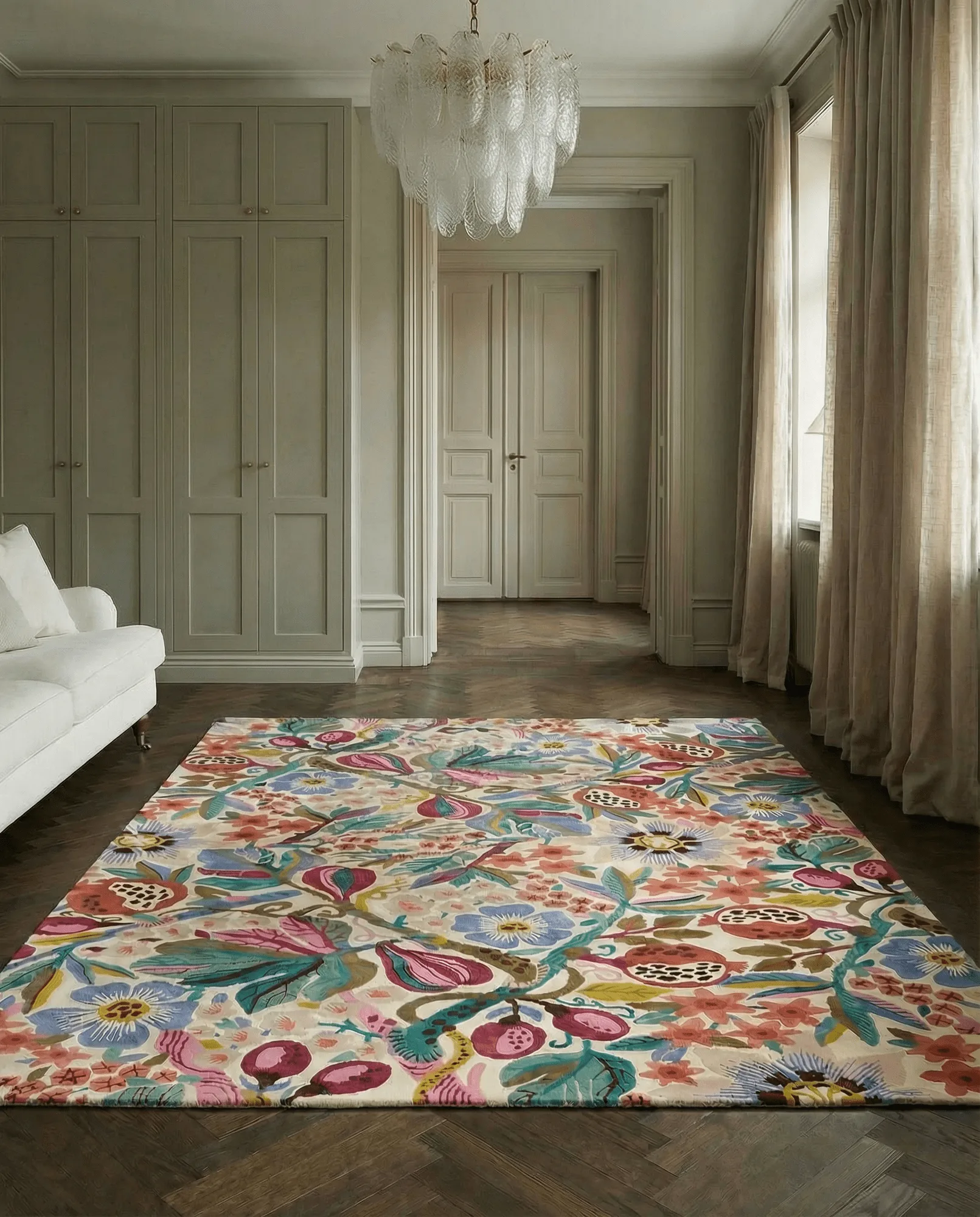 Pomegranate tappeto, Bianco-multi, 250x350 cm Classic Collection